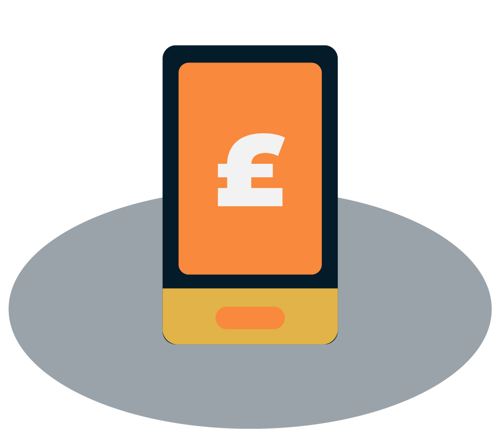 A mobile phone showing euro sign as a symbol for mobile payment solution , mobile payment solution in UK , mobile payment manchester
